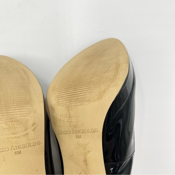 Enzo‎ Angiolini Size 8 Classic Black Patent Leather Platform Heels Pumps Shoes - Picture 10 of 16